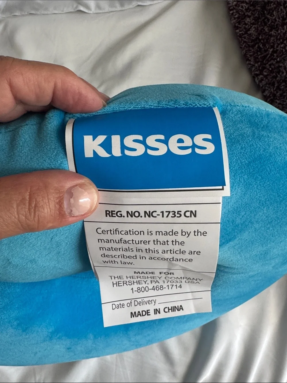 Hershey’s Kisses Bright Blue Plush Kids Neck Pillow